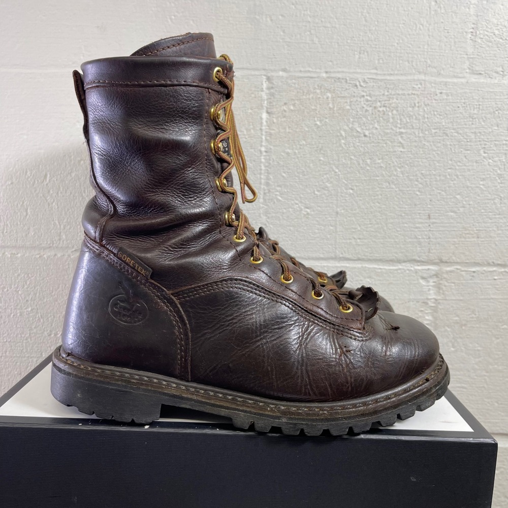 GEORGIA BOOT 8" Heritage Logger GTX 200g G8043 Brown Leather Work Boots Mens 9 M